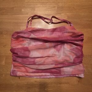 SHEIN Pink and Red Tie-Dye Cami Top